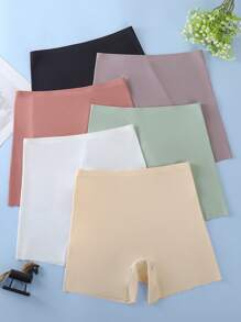6件套女士无缝冰丝短裤，防走光防卷边设计，中腰内裤，适合搭配紧身裤 - 彩色 - 查看 3