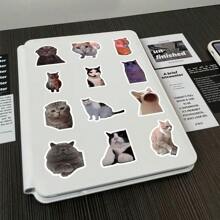100 Cat Meme Stickers, Cute And Funny, Ghost Animals, Cats, Ins, Emojis, Memes, Materials, Handbook Stickers