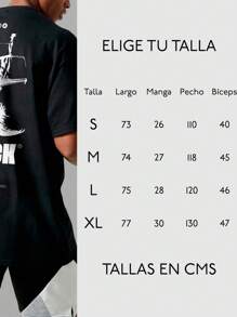 Camiseta Oversized Negra Manga Corta Algodón Premium Estilo Urbano y Casual - Negro - Ver 5