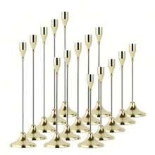Juego de candelabros de metal: Candelabros de metal elegantes para mesa, lacados, con tema romántico, adecuados para festivales, Pascua, centros de mesa de bodas, eventos, fiestas, cumpleaños y decoración del hogar (velas no incluidas) - Regalo para graduación