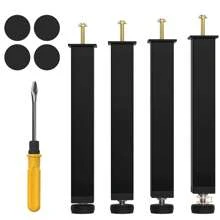 BriSunshine 4 Stück Bettstützbeine, Höhenverstellbare Metall Bettgestell Stützbeine, Bettgestell Lattenrost Stützbeine, Bettgestellfüße mit 4 rutschfesten Pads und Schraubendreher (25-27cm)