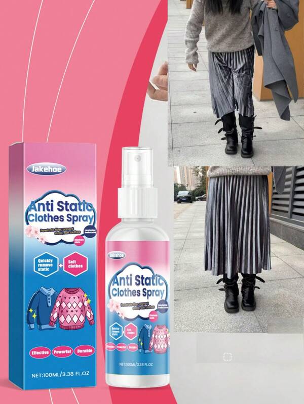 jakehoe 1pc 2pcs Anti-Static Spray For Clothes And Hair, Anti-Wrinkle Clothing, Static Remover For Sweaters And Down Jackets, Softening And Smoothing Clothing Care Spray Three Models Are Randomly ShippedAnti-Static Wrinkle Release Spray