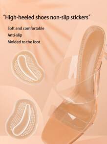 1 Pair Of Forefoot Non Slip Insoles, Invisible Sandals Forefoot Pad, High Heels Silicone Wear-Resistant Insoles