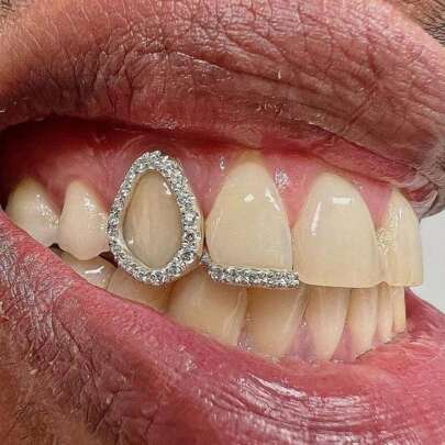 THATBOY 1PC/2PCS/4PCS/SET Hip Hop Rapper Fashion Personalized Jewelry Grillz Single Glossy Copper Simple Cool Grillz Gift For Men And Women