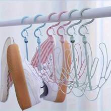 Estante Ahorrador de Espacio para Secar Zapatos al Aire Libre con Ganchos - Plástico Duradero, Apto para Balcones y Almacenamiento, Estante para Secar