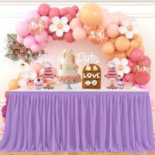 1 pièce Jupe de table transparente blanche élégante, convient pour les tables longues ou rondes, détachable avec attache et boucle, parfait pour les mariages, anniversaires, et idéal pour les tables rectangulaires ou rondes, fait main - idéal pour la présentation de gâteaux et desserts