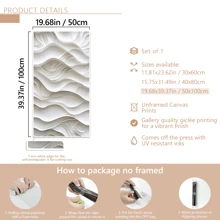 1pc Large Wall Art, Modern White Abstract Wave Canvas Poster - Modern Textured Wall Decor For Living Room, Bedroom, Corridor, Living Room Decor | Contemporary Design | Elegant Wall Piece, With Or Without Frame Gifts Birthday Graduation