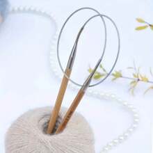 3.0mm-10mm 竹制编织针 不锈钢钩针 环形编织针 钩针 DIY 钩针工艺品工具，80cm 长 - 彩色 - 查看 10