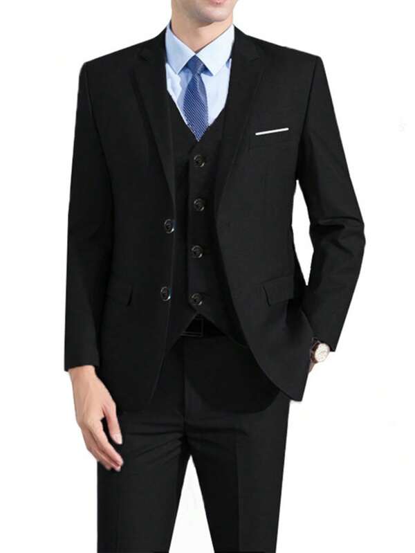 Groom's Wedding Dress Wine Red Men Autumn Wedding Party Blazers Three Pieces Set Large Size Male Blazer Coat Trousers And Vest Fashion Slim Fit Suits Luxury Tuxedo