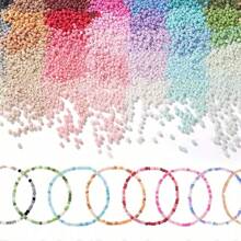5.300 piezas Set de abalorios de cuentas de 3 mm en 24 colores para hacer joyas, para pulseras, collares, pendientes y diversos accesorios - 24 cuentas de mijo en cuadrícula - Ver 5