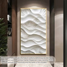 1pc Large Wall Art, Modern White Abstract Wave Canvas Poster - Modern Textured Wall Decor For Living Room, Bedroom, Corridor, Living Room Decor | Contemporary Design | Elegant Wall Piece, With Or Without Frame Gifts Birthday Graduation