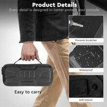 3 In 1 Accessories Set Compatible With Playstation Portal, Hard Carrying Case For PS Portal, Portable Storage Case Fits  Portal With 1 Screen Protector, Silicone Protective Cover, Black - Black - View 5