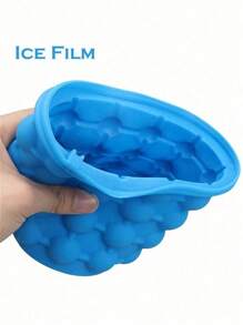1pc Large Ice Cup With Silicone Ice Cube Tray, Quick Ice Making Bucket