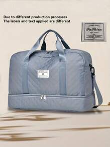 带有独立鞋隔层的极简主义旅行包、多功能瑜伽手提包、轻便健身包、干湿分离衣物收纳袋、可调节肩带，可手提、肩背或斜挎 - 彩色 - 查看 15