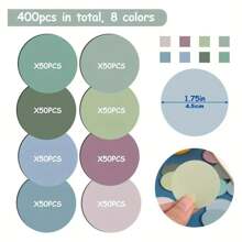 400pcs Morandi Color Round Transparent Memo Pads - Light Green, Blue, Purple And Pink, Suitable For Office, School And Stationery Items
