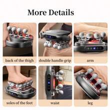 16-Head Fascia Massage Gun, Deep Tissue Massager, Portable Muscle Massage Gun For Back And Neck Muscle Relaxation, 30 Adjustable Speeds, Digital Display - Black - View 6