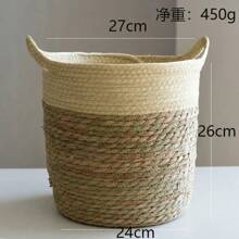 Natural Storage Basket Creative Natural Seagrass Rattan Straw Wicker Folding Flower Pot Baskets Garden Planter Laundry Supplier - Phong cáchB-M - Xem 5