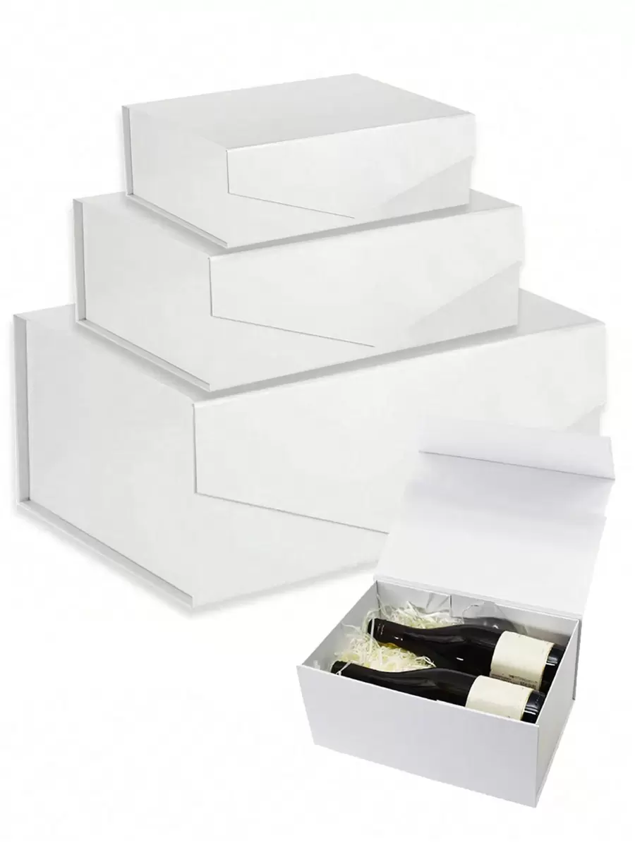 1 Stück - Extra große weiße Geschenkbox mit Deckel, Vorschlag-Box für Trauzeugen, luxuriöse weiße Geschenkbox mit Deckel, geeignet für Hochzeit, Geburtstag, Party, Weihnachten, Brautjungfern, Abschlussgeschenke (3 Größen) - Weiss - Übersicht 1