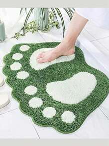 1pc Creative Shaped Foot Pad, Flat Non-Slip Absorbent Carpet For Entryway, Bedroom, Bathroom, Universal Washable Portable Floor Mat, Great Gift For Mother's Day, Birthday, Back To School, Graduation, Wedding Room Decor Bathroom Accessories