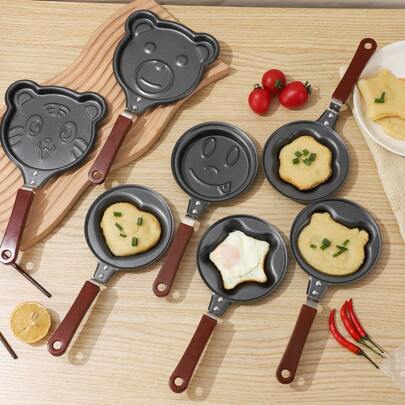 1 st 4"/ 5" non-stick djurform äggpanna, kreativ hemanvändning frukost stekpanna, tiger, björn, panda, leende ansikte, hjärtform