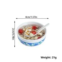 1/5 件 4 厘米逼真食物工艺挂饰，迷你玩具食物钥匙扣，PVC 逼真花碗面条钥匙扣，创意可爱美味食物钥匙圈，厨房玩具屋配件，背包钥匙扣吊坠，微型零食钥匙扣，多色 - 彩色 - 查看 3