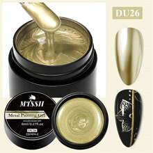 Mtssii 8ML 超亮金属绘画凝胶指甲油金银镜面凝胶指甲油花朵画线法式指甲油 - 彩色 - 查看 13