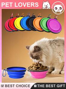 2pcs Collapsible Pet Bowl, Dog Bowl, Cat Bowl, Cat Food Bowl, Dog Food Bowl, Dog Cat Bowl, Pet Food Water Bowl, Dog Water Bowls, Pet Feeding Watering Dish, Dog Water Food Bowl , Travel Dog Bowl, Pet Water And Food Feeding Bowl, Pet Food Feeding Bowl, Travel Dog Cat Bowl, Pet Water Bowls, Dog Travel Bowls, Dog Cat Travel Bowls, Pet Water Food, Portable Silicone Collapsible Dog Water Bowl - Multicolor - View 2