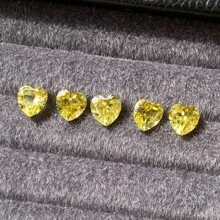 One 100% Yellow Sapphire Loose Heart Cut Gemstone For Charms Advanced Jewelry Making Materials DIY - Yellow - View 4