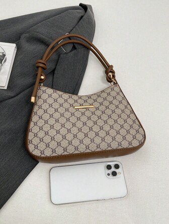 Bolsa Floral Retrô de Grande Capacidade para Mulheres, Casual Versátil na Moda