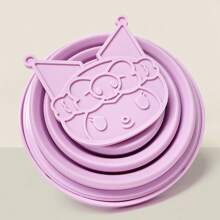 Miniso Set toilette avec tasse pliable Sanrio (Kuromi), mignon dessin animé, portable pour les voyages (1 pièce), décoration de salle de bain à la maison, été