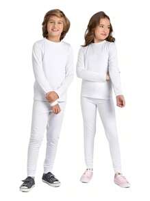 Kit 3 Set Of Thermal Top And Pants For Unisex Children, Sizes 1 To 16 - 淺灰色 - 查看 7
