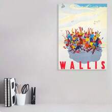 Framed Vintage Wallis Skiing Poster Reproduction, High-Quality  Canvas Wall Art For Home Office Decor, Perfect For Room Decor