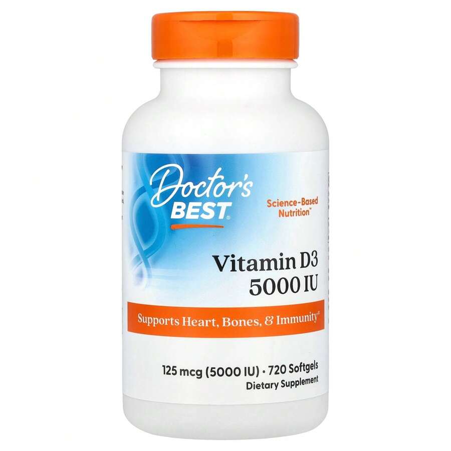 Doctor's Best Vitamin D3, 125 Mcg (5,000 IU), 720 Softgels
