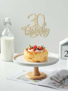 Shiny Gold Birthday Cake Topper, Suitable For 30th/50th/60th/80th Birthday Cake Decoration, Cake Toppers For Birthday Party