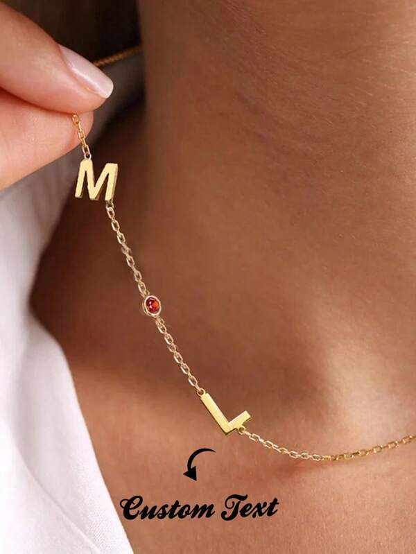 Initial Birthstone Necklace, Personalized Necklace, Letter Necklace, Birthstone Necklace,Minimalist Necklace, Mothers Day Gift, Gift For Her,Gold,Stylish,Colorful,Vintage,Unisex,Hipster,Simple,Casual,Custom,Personalized,Unique,Ideal Gifts For Him,Ideal Gifts For Her,Her,Boyfriend,Girlfriend,Dad,Mom,Family,Friends,For Anniversaries,For Birthdays,For Graduation,For Prom,For Party,Jewelry Women,Elegant Outfit