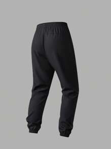 Men Fitness Boyfriend Style Men Drawstring Waist Flap Pocket Side Sports Pants