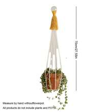 1 szt. wieszak na rośliny makrama, wisząca dekoracja w stylu boho do roślin pnących, ręcznie robiony kolorowy frędzel doniczka do kwiatów wiszący na sznurku wewnątrz - roślina i doniczka nie są dołączone