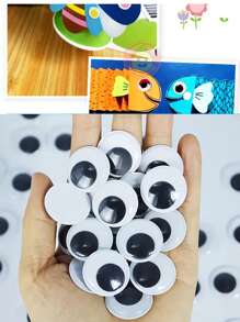 30pcs/100pcs Self-Adhesive Googly Eyes, Suitable For DIY Crafts And Party Decorations - Black And White, Easy To Use, Decorative Plastic Material, No Electricity Required