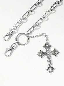 1pc Men's Large Cross Chain, Alloy Chain, Thick Chain, Decorative Pants Chain, Unisex Couples Design, Suitable For Teen, Summer Casual, Outdoor, Athletic, Vacation, Travel, Graduation Gifts, Birthday, Daily Wear
