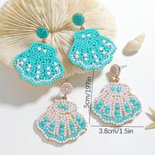 2pcs Seashell & Bead Decor Boho Style Earrings, Suitable For Women To Wear In Summer Beach Vacation - Multicolor - View 7