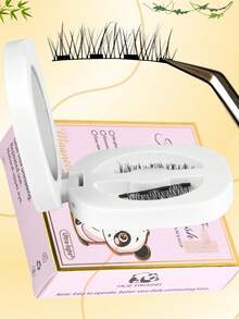 Fengxiu Eyelash 凤秀假睫毛1对装，磁性假睫毛器，ABS材质，轻巧易用，适合新手，附带假睫毛佩戴说明，可重复使用，无需胶水，磁性假睫毛器，易于佩戴/卸除，柔软睫毛，适合敏感眼部。 - 自然纖長款 - 查看 4