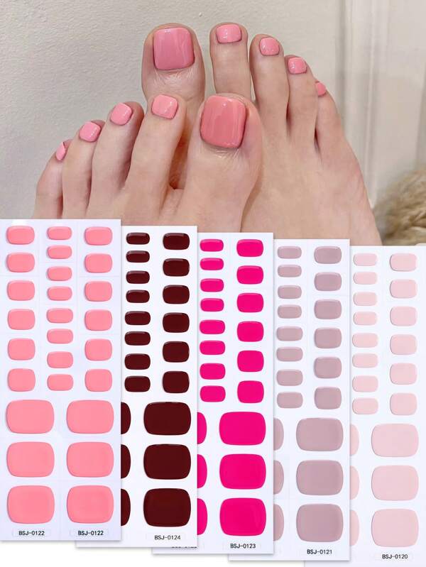 26 Stücke Schlicht-Zeh halb ausgehärtete Gel-Nagelstreifen, Frühlings-Rosa Gel-Nagelvolllackierung, UV-Lampe erforderlich, Salon-Qualität, Nagelbedarf Nagelkunst-Accessoires für Frauen zum Selbermachen zu Hause