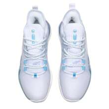 XTEP Zapatillas de baloncesto para hombre, zapatillas de entrenamiento prácticas, zapatillas de running 978219120026 - Nuevo blanco/morado taro/azul de Carolina del Norte - Ver 4