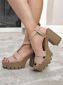 Women's Sandals With A Wide Heel, Buckle, Non-Slip, For Events, Parties, Vacations. Spring-Summer