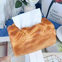 Latest 1 Count Creative Simulation Bread Design Plastic Tissue Box Rack, Square Design, Novel Tissue Dispenser, Suitable For Home, Car, Living Room And Restaurant Decoration.