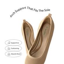 Women's Pointed Toe Kitten Heels Work Pumps Comfortable Knitted Closed Toe Dressy Wedding Shoes With Supportive Insole - 米色 - 查看 3