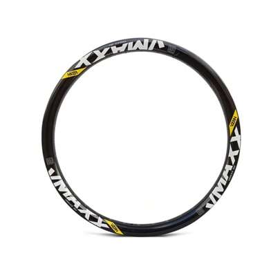 Aro 26 Vzan Vmaxx DH DownHill Parede Dupla 36F Disco / V-brake Sem Ilhós Resistente Preta Com Adesivo Branco