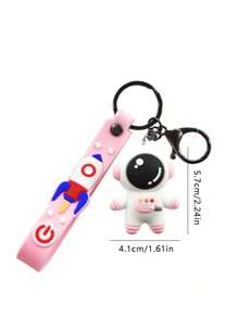 1 Pc Cartoon Creative Astronaut Bag Pendant With Two Colors To Choose From Suitable For Couple Bag Decoration With Keychain Suitable For Small Gifts For Friends - Multicolor - View 6