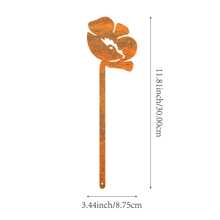 1pc Rustic Metal Flower Potted Decor, Garden Stake Decoration, Vintage Iron Flower, Suitable For Garden, Farm, Yard, Lawn