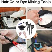Kit de coloration capillaire 7 pièces - Ensemble de brosse et bol à teinture, gants jetables, fouets à coloration capillaire, outils de coloration capillaire DIY pour femmes et hommes (Halloween, costume, fête, festival, accessoires de cheveux pour femmes)